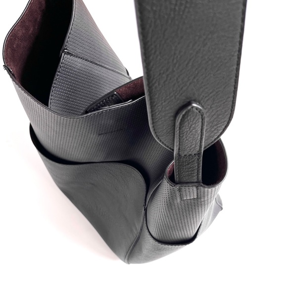 ✨ SOLD || NWOT New Anthropologie Tia Slouchy Bucket Bag in Black Vegan Leather - Picture 8 of 14